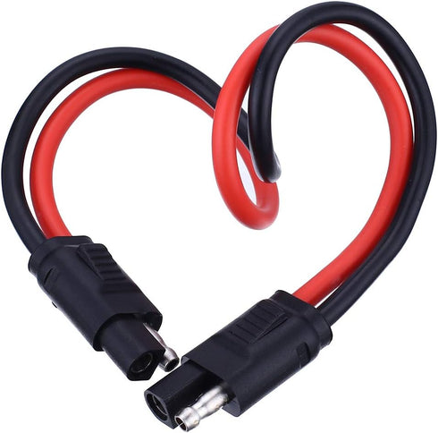 Miady 5-Pack 12" 10 Gauge 2 Pin Quick Disconnect Audiopipe Polarized Wire Harness, Heavy Duty SAE Connector Bullet Lead Cable, SAE Power Automotiv...