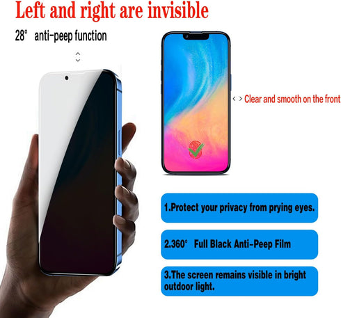 Slanku [3 Pack Privacy Screen Protector for iPhone 13 Mini Tempered Glass Film, Anti-Spy, Full Coverage, Case Friendly......