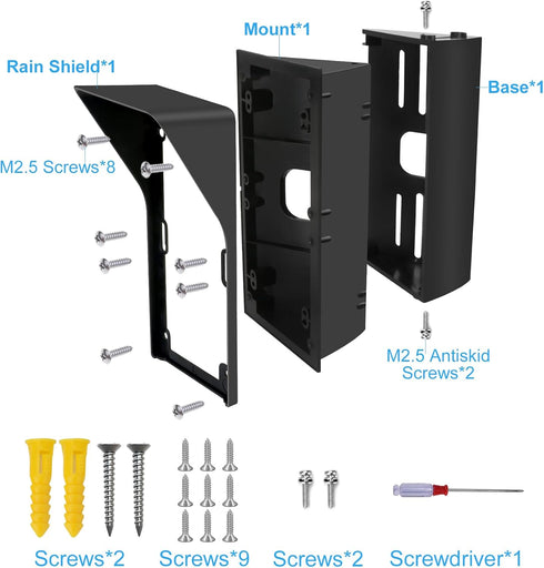Adjustable Angle Mounting Bracket Compatible with Video Doorbells 1/2/3/4, Replacement Angle Adjustable Video Doorbell Mounting Plate Bracket Wedg...