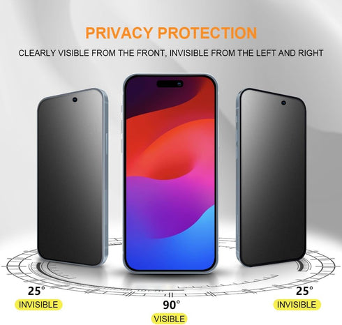 for iPhone 15 Plus 6.7" Matte Privacy Screen Protector with Camera Lens Protector Full Coverage Anti-glare Anti-spy Tempered Glass Film Anti-finge...