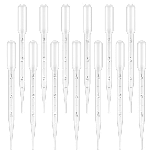 G2PLUS 200PCS 3ml Disposable Plastic Transfer Pipettes, Calibrated Pipettes Dropper for Liquid, Science Laboratory, Essential Oils, Experiment, Es...