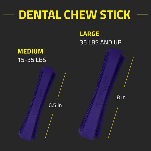 Playology Silver Dental Chew Stick Dog Toy for Medium Senior Dogs (15-35lbs) - Engaging All-Natural Pork Sausage Scented Dog Chew Toy - Non-Toxic ...