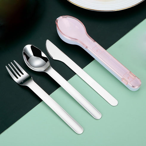 Travel Cutlery Set with Case Portable Silverware Utensils Set,ABS cutlery box, spoon and forkReusable Flatware Set Cutlery Set for Camping Picnic ...