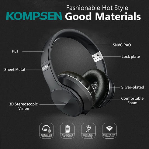 Adult Noise Cancelling Headphones Wireless Bluetooth Headphones Foldable Over Ear Headphones with Microphone Deep Bass for Cellphone PC Class Game...