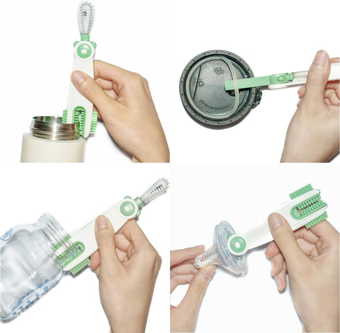 3 in 1 Cup Lid Gap Cleaning Brush Set, Multifunctional Cup Cover Cleaning Brush, Small Cleaning Brushes for Nipple, Water Bottle Lid, Home Kitchen...