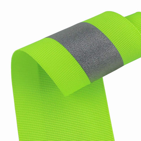 JINBING Silver Sew On Reflective Tape for Clothing Safety Fabric Webbing Trim Strip Green 2" x 33ft...