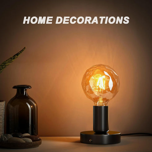 Hompavo 2 Polished Metal Desktop/Hanging Light Bulb Socket E26/E27 Lamp Base, Screw Light Bulb Extension Socket with 6 Feet Pure Copper Cord, On O...