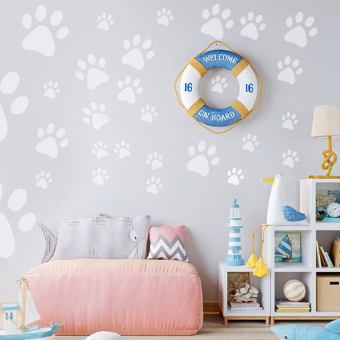 16 PCS Large Dog Paw Stencil for Painting 8 Sizes Cute Paw Stencils Template Reusable Paint Stencils for Walls Arts Decoration...