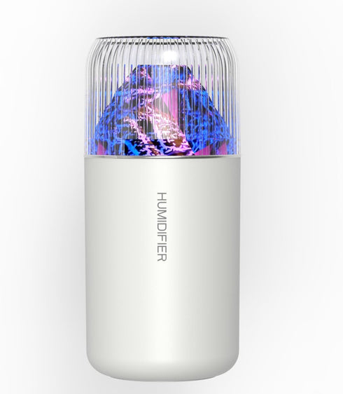 Mini Volcano Humidifier, USB Personal Desktop Humidifier for Car, Office, Bedroom etc. Auto Shut-Off, 2 Mist Modes, Super Quiet (White)...