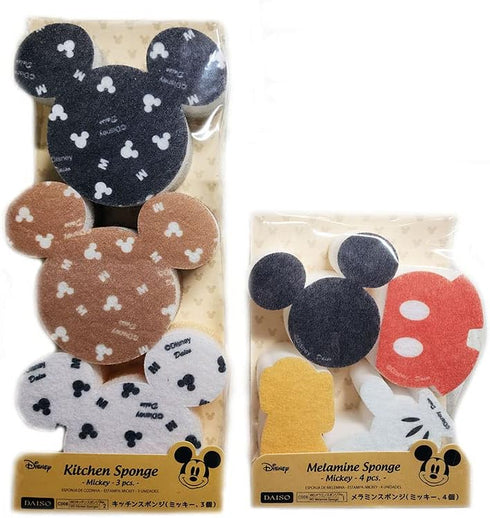 Daiso Disney Mickey Mouse Kitchen Sponge & Melamine Sponge Set...