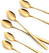 Long Handle Iced Tea Spoon,7.8-Inch Gold Coffee Spoon,Ice Cream Spoon, Stainless Steel TeaSpoons,Cocktail Stirring Spoon,Set of 6...