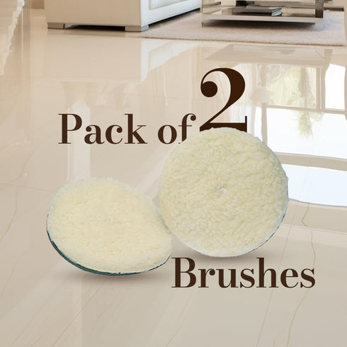 Koblenz Lambswool Pads with Foam Backing, Fits Most 6" Home Floor Buffer Machines, Two Polishing Pads with Two Plastic Replacement Retainer Clips,...