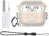 for Airpods Pro 2nd/1st Generation Case with Lock, Sun and Moon Engraved Airpod Pro Case 1&2 Protective Cover with Cleaner Kit&Keychain&Lanyard fo...