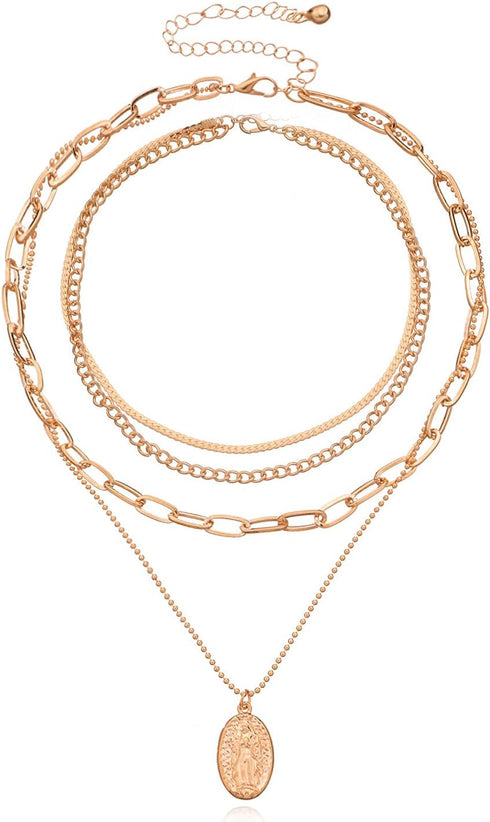 COLORFUL BLING Punk Layered Necklace Snake Bone Choker Necklaces Pendant Minimalist Fashion Necklace Chain Jewelry for Women Girls...