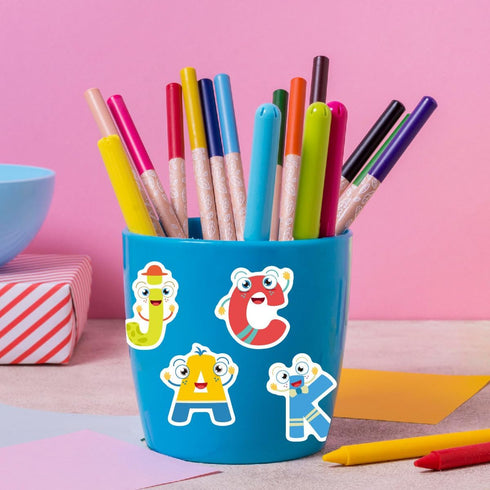 52pcs Alphabet Letter Stickers Colorful Letters and Numbers Stickers Vinyl Waterproof Stickers for Kids for Journaling Water Bottle Skateboard Lap...