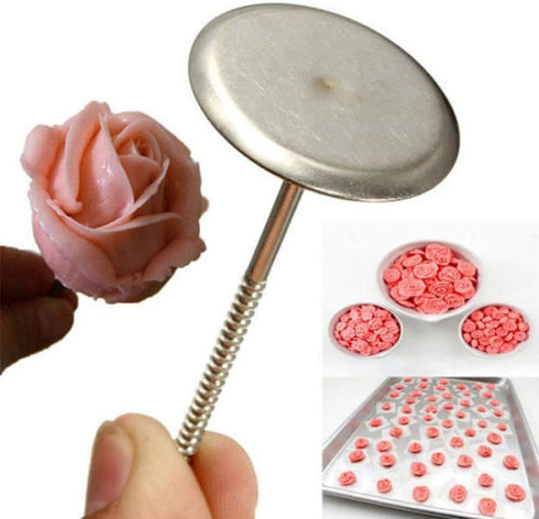 6Pcs Cake Flower Nail Trays Holder Stainless Steel Cake Decorating Supplies Flower Lifters for Icing Flowers Decoration Cake Baking DIY Tools, 2 S...