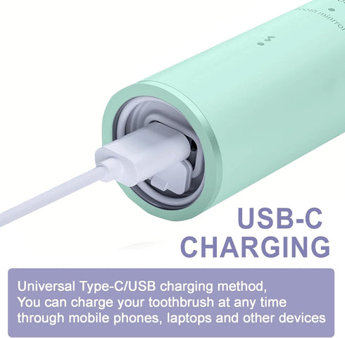 Ultrasonic Electronic Toothbrush with 6 Modes and Smart Timer - Perfect for Men and Women - Clean Teeth and Gums Effectively, Geen...