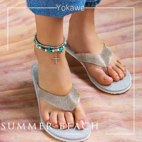 Yokawe Boho Turquoise Anklet Turtle Starfish Double Ankle Bracelet Bead Summer Beach Foot Chain Jewelry for Women and Girls...