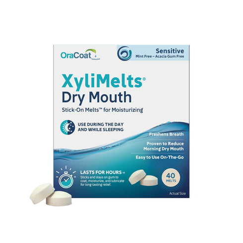 OraCoat XyliMelts® Dry Mouth Relief Oral Adhering Discs, Sensitive with Xylitol, For Dry Mouth, Stimulates Saliva, Non-Acidic, Day and Night Use, ...