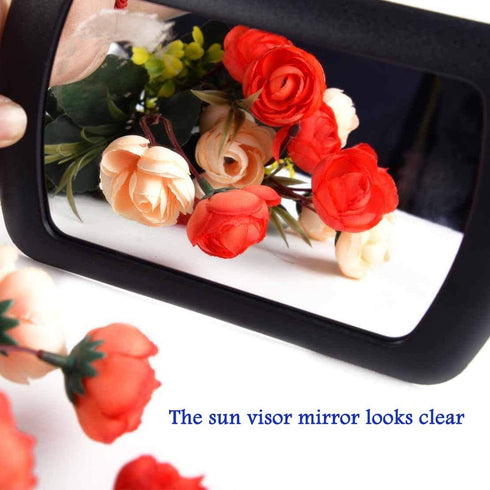Sun Visor Mirror Clip on, Silence Shopping Car Makeup Vanity Mirror Car Cosmetic Mirror Sun-shading Mirror Black Auto Supplies 11cm/4.3''x7cm/2.7'...