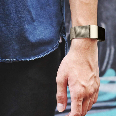 Meliya Metal Bands Compatible with Fitbit Charge 2, Stainless Steel Magnetic Lock Replacement Wristbands for Fitbit Charge 2 Women Men Small Large...
