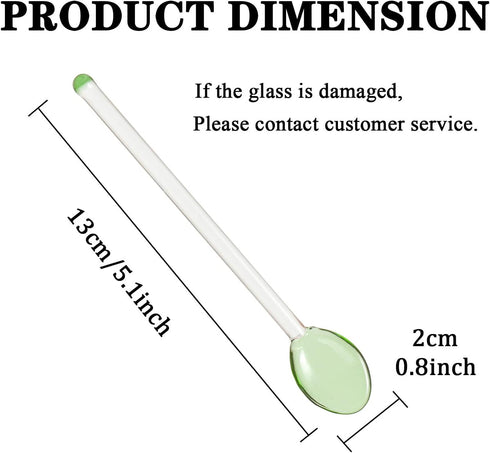 Generic 5Pcs Glass Stirring Spoons Heat Resistant Mixing Rod For Coffee Tea Yogurt Ice Cream Cocktail Cold Drink Salt Sugar Appetizers And Dessert...