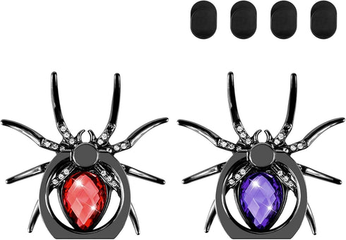 2pcs Spider Cell Phone Ring Holder Stand, Aircawin Cute Phone Finger Holder Stand Cool Animal Phone Grip Kickstand with 4pcs Ring Holder Hanging H...