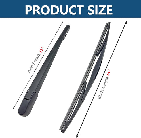 Rear Windshield Wiper Arm with Wiper Blade for Honda CR-V CRV 2007-2011/Acura MDX 2007-2020/ Nissan MURANO 2004-2007 Back Wiper Arm Blade Replacem...