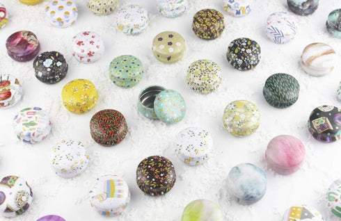 Candy Tins Jars Colorful Flower Metal Tin with Lid Empty Round Metal Storage Tin Cans Jars Containers Travel Storage Tins,for Making Candles Candy...