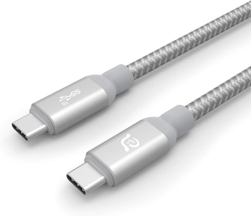 ADAM elements CASA C100+ USB3.1 Gen 2 USB-C to USB-C 5A/100W PD Cable, Sync Data Speed up to 10Gbps (3.3ft, Silver)...