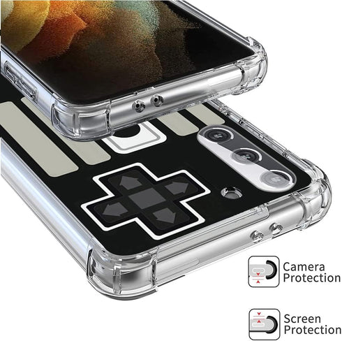 Hard PC Bumper Shockproof Clear Soft Slim Design Pattern Case for Samsung Galaxy S21 Plus 6.7inch 2021- Retro Game...