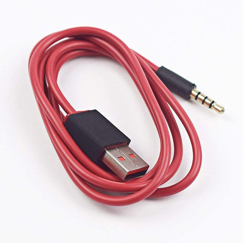 3.5mm Jack to USB Auxiliary Charger Sync Data Transfer Charging Cable Compatible with Beats by Dre Studio Wireless Headphones, Speakers, Tablets, ...
