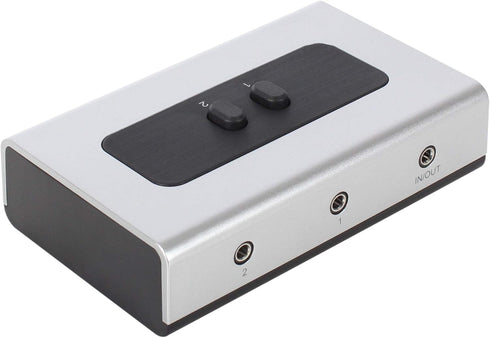 2 PORT 3.5mm STEREO Manual Switch Box AUX Audio Speaker selector(Wall Mount Hole Built-in, wall or table available)...