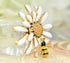 Gyn&Joy Golden Tone White Yellow Painted Enamel Bee Daisy Flower Collar Brooch Pin For Women...