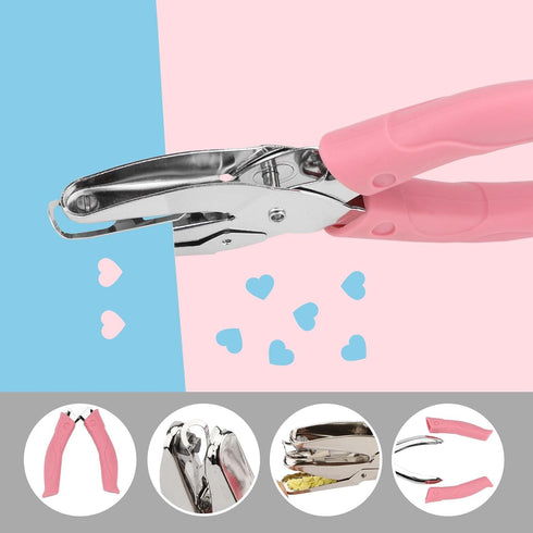 Heart Shaped Hole Puncher 1/4 Inch 2 Pcs Paper Punches Cute Single Hole Punch Scrapbooking Paper Cutter Perforator for DIY Handcraft...