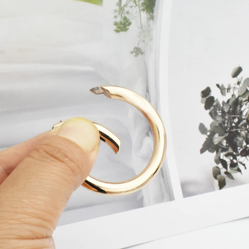 10 pcs 3/4 inch(19mm) Small Round Carabiners Clips Metal Trigger Spring O Rings Snap Hooks DIY Charms Accessory for Keychains Bags Purses Crafts M...
