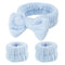 Fmeida Spa Headband and Wristband Set,Light Blue, 3 Pack,Spa Night Essentials...