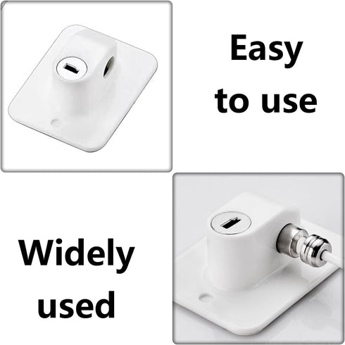 Window Door Lock,Upgrade 2025 Adhesive Cable Restrictor with Keys Baby Child Safety Locks Anti-Theft Security Lock Protection Lock Buckle Cable Ca...