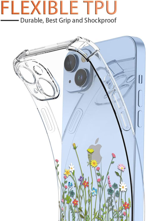 Phone Case for Galaxy Note 20 5G Case, Samsung Note 20 SM-N981U Case, Clear Case Flower Garden Patterns Protective Phone Cover for Samsung Galaxy ...
