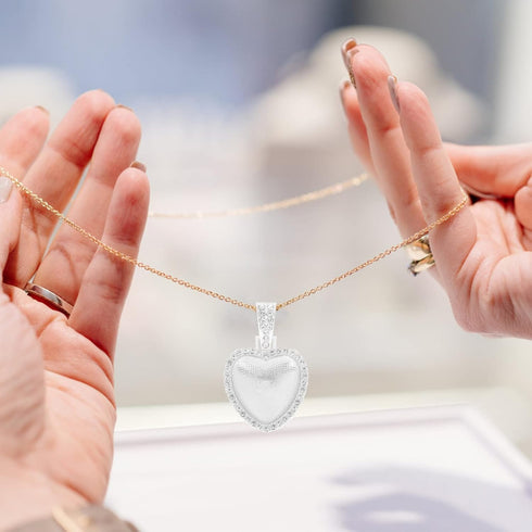 GLEAVI Heart Bezels 12 Set of Rhinestone Trays Pendant Sublimation Pendant Trays Heart Shape Double Sided Rhinestone Bezel Trays for Making Heart ...