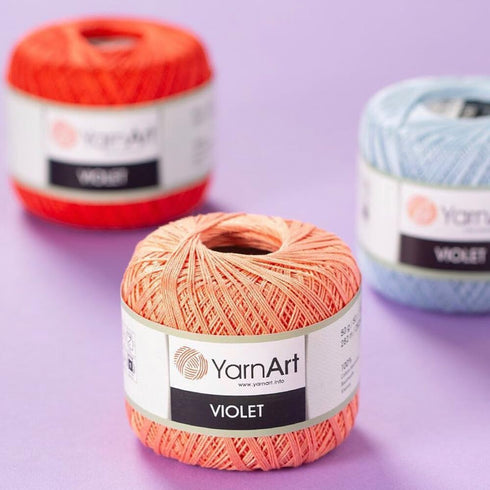 Yarn Art 1 Skein YarnArt Violet,100 Mercerized Cotton Yarn Threads Crochet Lace Hand Knitting Yarn Embroidery Arts Crafts (Navy Blue 0066)......