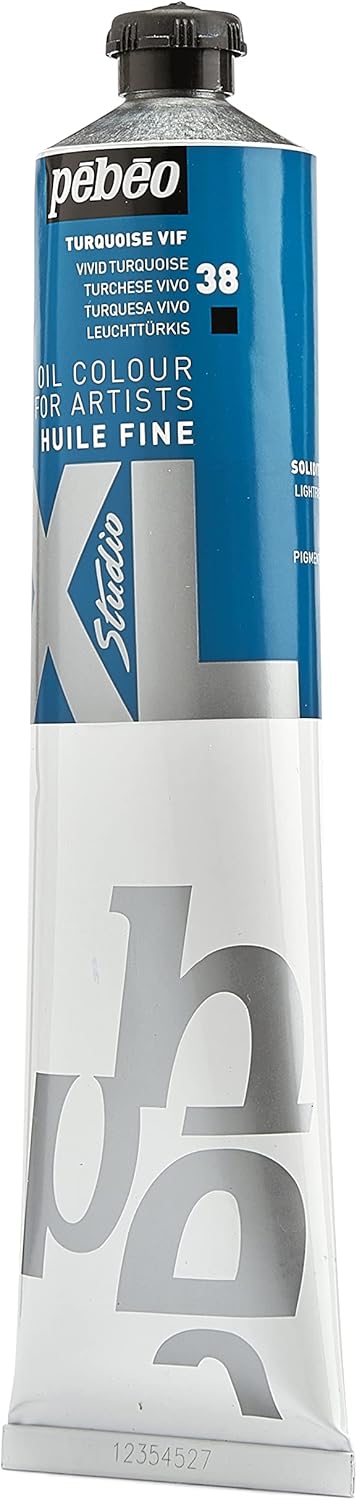 Pébéo - Fine Oil XL 200 ML - Turquoise Vif Oil Painting - Pébéo Oil Painting - Bright Turquoise Blue 200 ml...