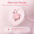 MeloAudio Kids Headphones, Open Ear Headphones, Kids Wireless Headphones with Microphone, Pink Headphones for Girls, Ultra-Light, Perfect for iPad...