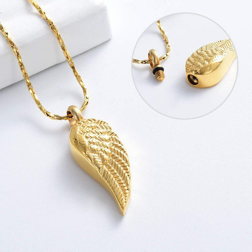 Imrsanl Angel Wing Cremation Jewelry Urn Necklace for Ashes for Women Men Stainless Steel Urn Pendant Ashes Holder Memorial Jewelry...