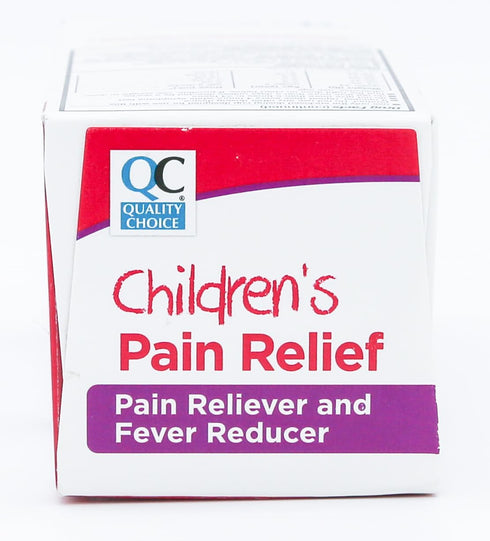 Quality Choice Children's Pain Relief & Fever Reducer, 4oz Acetaminophen, Ibuprofen & Aspirin Free, Liquid Childrens Regular Strength Cold and flu...