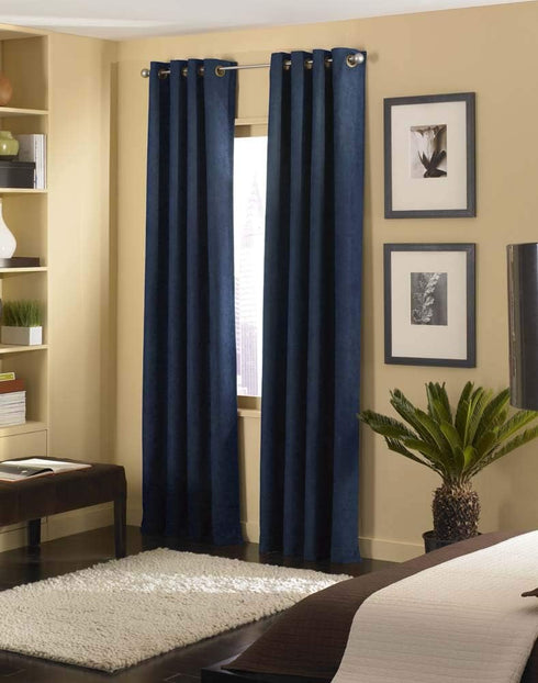 Curtainworks Cameron Grommet Curtain Panel, 50 by 84", Navy...