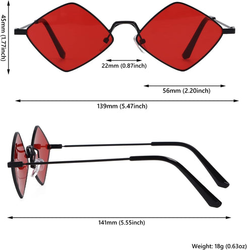 Retro Diamond Shape Sunglasses for Men & Women, Metal Quadrilateral Frame Shades UV Protection Film Sun Glasses...