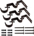 TLBTEK 3pcs Brown Curtain Rod Bracket, Double Curtain Rod Hanging Brackets Wall Mount Heavy Duty,Adjustable Curtain Rod Holders Hardware for Windo...