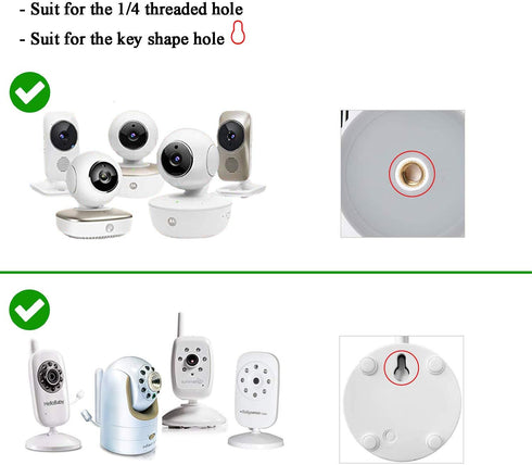 2 Pack-Adjustable Angle Baby Monitor Wall Mount for Motorola, Arlo, Infant Optics DXR-8, HelloBaby, Hellobaby Babysense Monitor Camera, Perfect An...