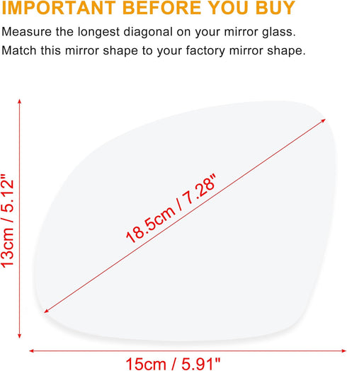 uxcell Car Left Driver Side Heated Mirror Glass Replacement W/Backing Plate for Volkswagen Tiguan 2009-2017...